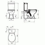 WC + биде хоризонтално оттичане  комплект Сева фреш