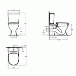 WC комплект хоризонтално оттичане Корона